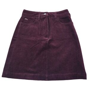 Lacoste‎ Women Burgundy Corduroy A Line Mini Skirt Style JF8919 Size 34/XS
